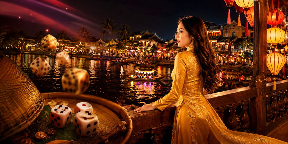 Trò chơi tài xỉu phổ biến ở Hội An với trang phục áo dài truyền thống